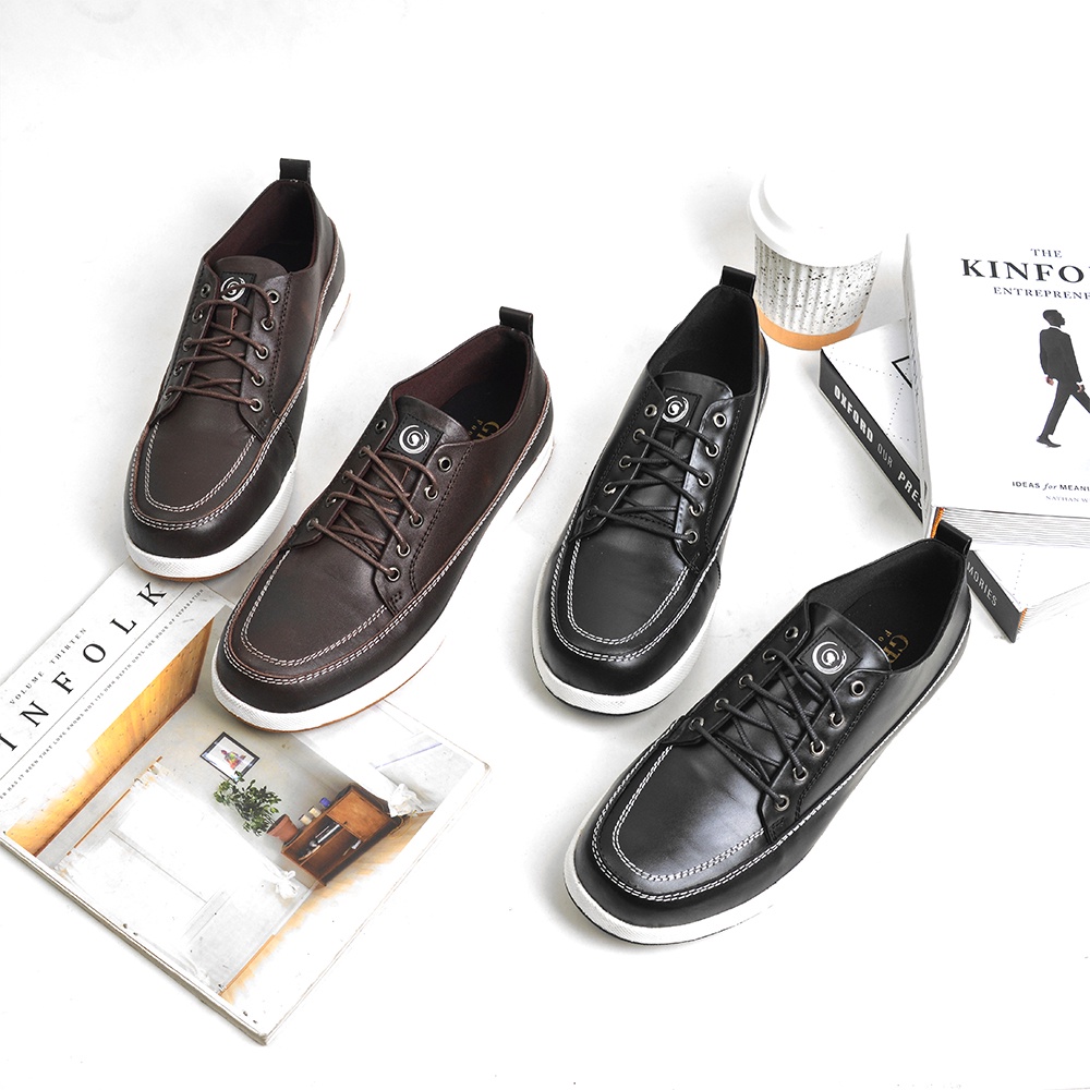 JERRICK BROWN (KULIT ASLI) |MNM x Greata| Sepatu Sneakers Pria Casual Derby Shoes PREMIUM ORIGINAL