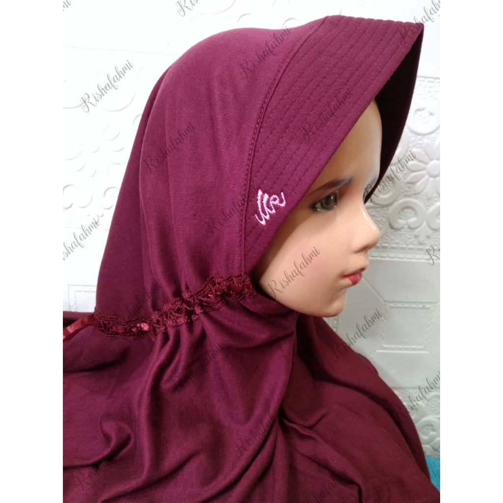 JILBAB KERUDUNG ANAK SEKOLAH TK/SD SERUT POLOS WARNA MERAH MARUN