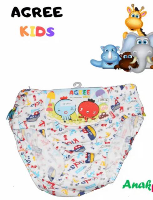 3 PCS CD Celana Dalam Anak Laki Laki Cowok Agree Kids Kancut Sempak Boxer Bokser Anak Agree Kids