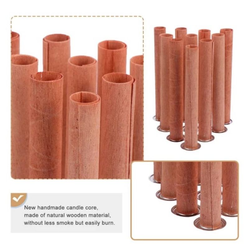 Cylinder Wood week, Sumbu Lilin Kayu Bentuk Silinder+Dudukan Sumbu