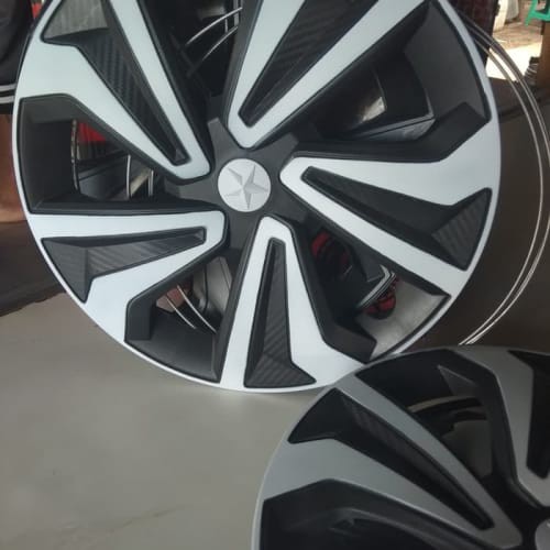 [Eksterior Mobil] Cover Dop Roda Tutup Velg Mobil Ring 14 Warna Hitam Putih