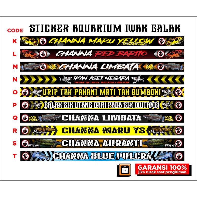 

Sticker aquarium iwak galak lucu murah berkualitas