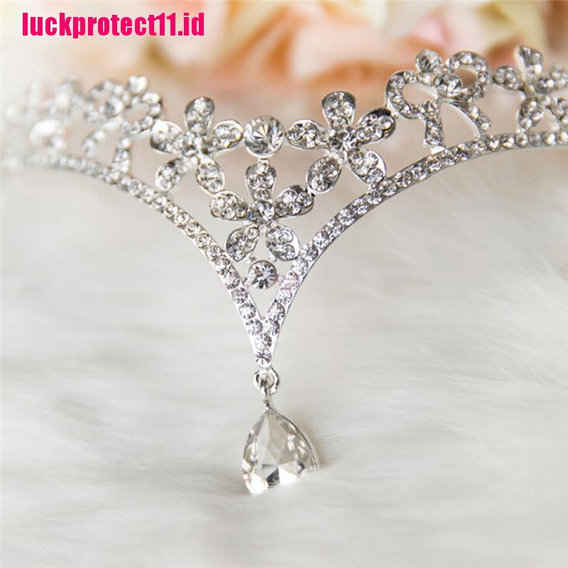 (LUCK) Tiara Mahkota Berlian Imitasi Ala Princess Untuk Wanita / Prom / Pernikahan