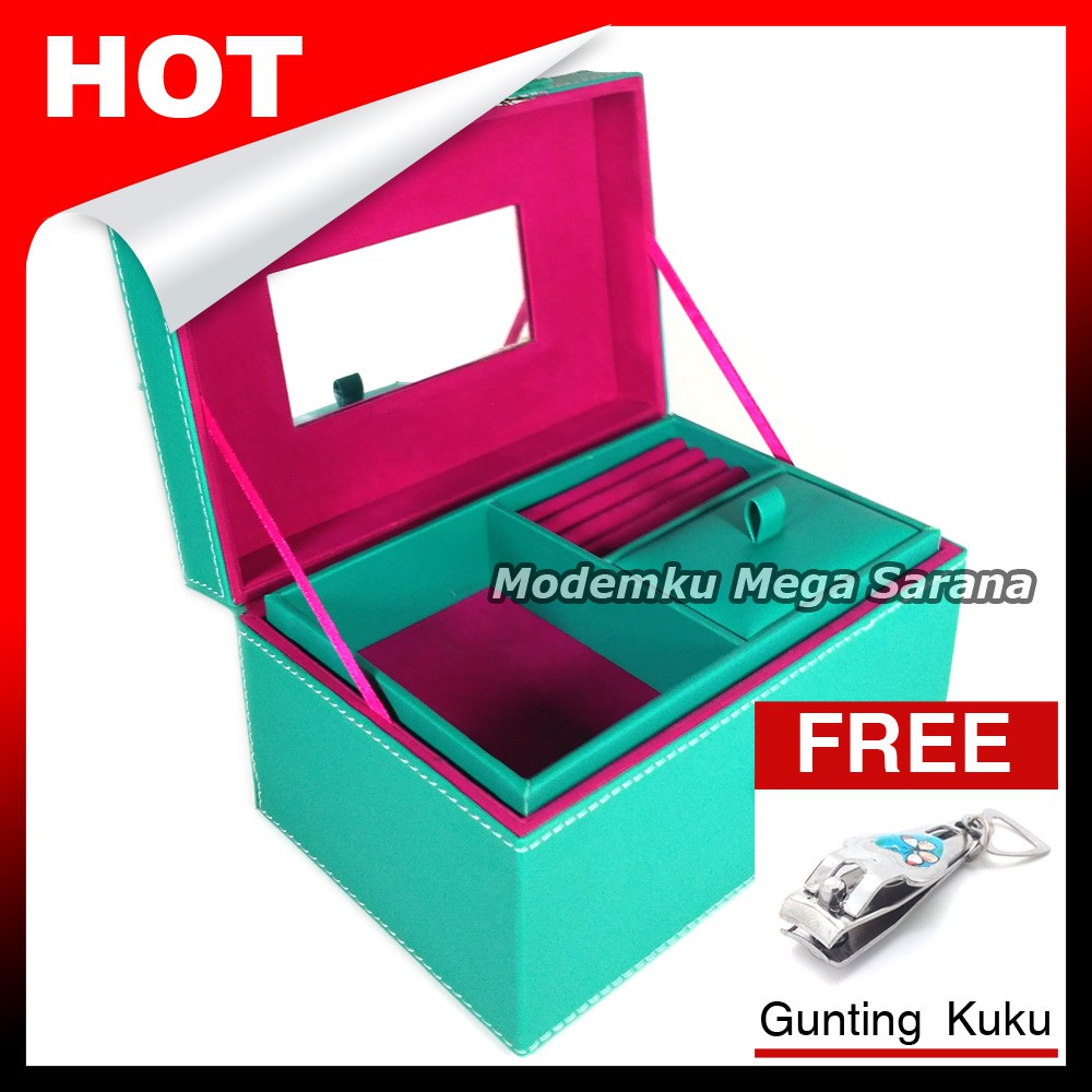Kotak Box Perhiasan Kalung Gelang Cincin &amp; Aksesoris 21x14x11 cm - Tosca dlm Fanta