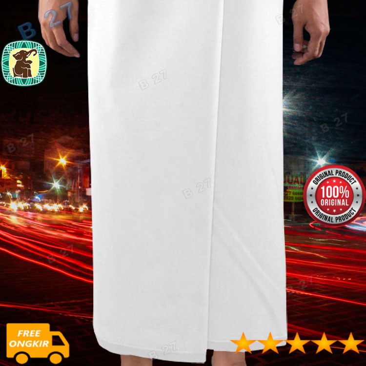 Sarung Tenun G24-14 Polos Putih Original Dewasa Gajah Duduk