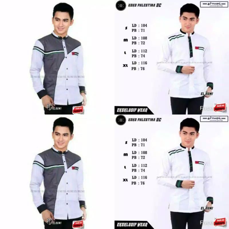 baju koko pria dewasa, pakaian pria dewasa,baju Koko motif Palestina original
