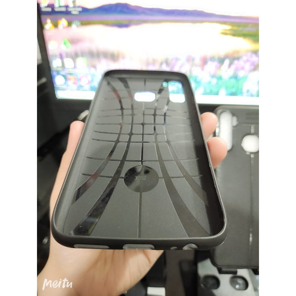 Auto Fokus Infinix S5 Lite X652 6.6 inchi Leather Soft Case X652B AUTOFOCUS Motif Kulit Jeruk