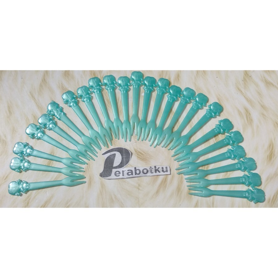Garpu Karakter Set Cf-801-W / Garpu Makan Plastik kecil/ Garpu Kue