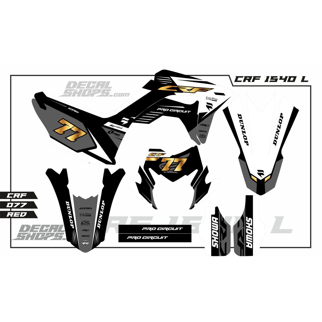 DECAL CRF MURAH DECAL CRF SUPERMOTO MURAH PUTIH
