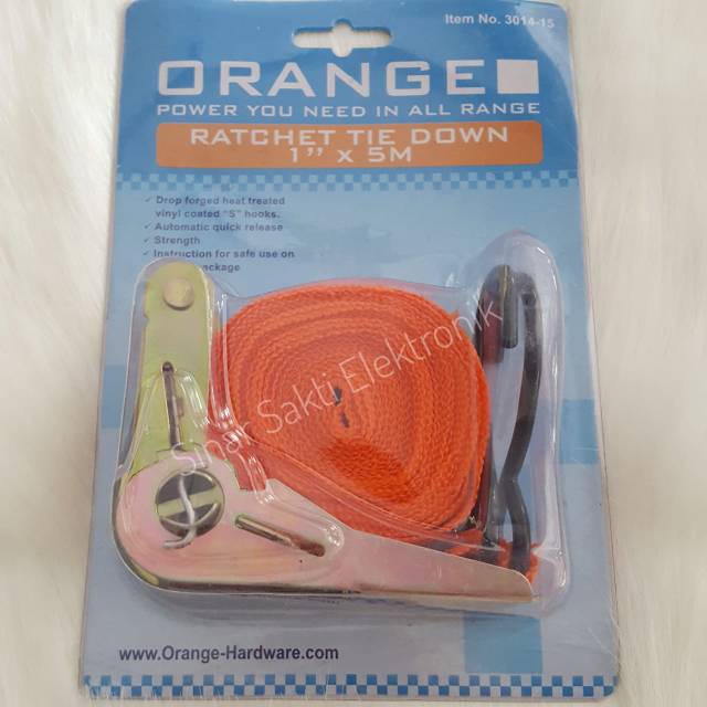 Rachet Tie Down 1" x 5M tali ikat motor truk / Webbing Cargo Lashing Belt