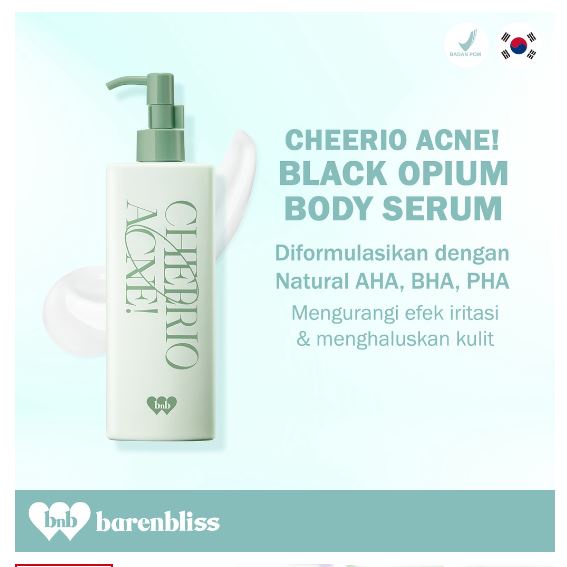 BNB barenbliss Cheerio Acne! Black Opium Calming Body Serum - Skin Barrier Repair with Centella/EMPEROR/