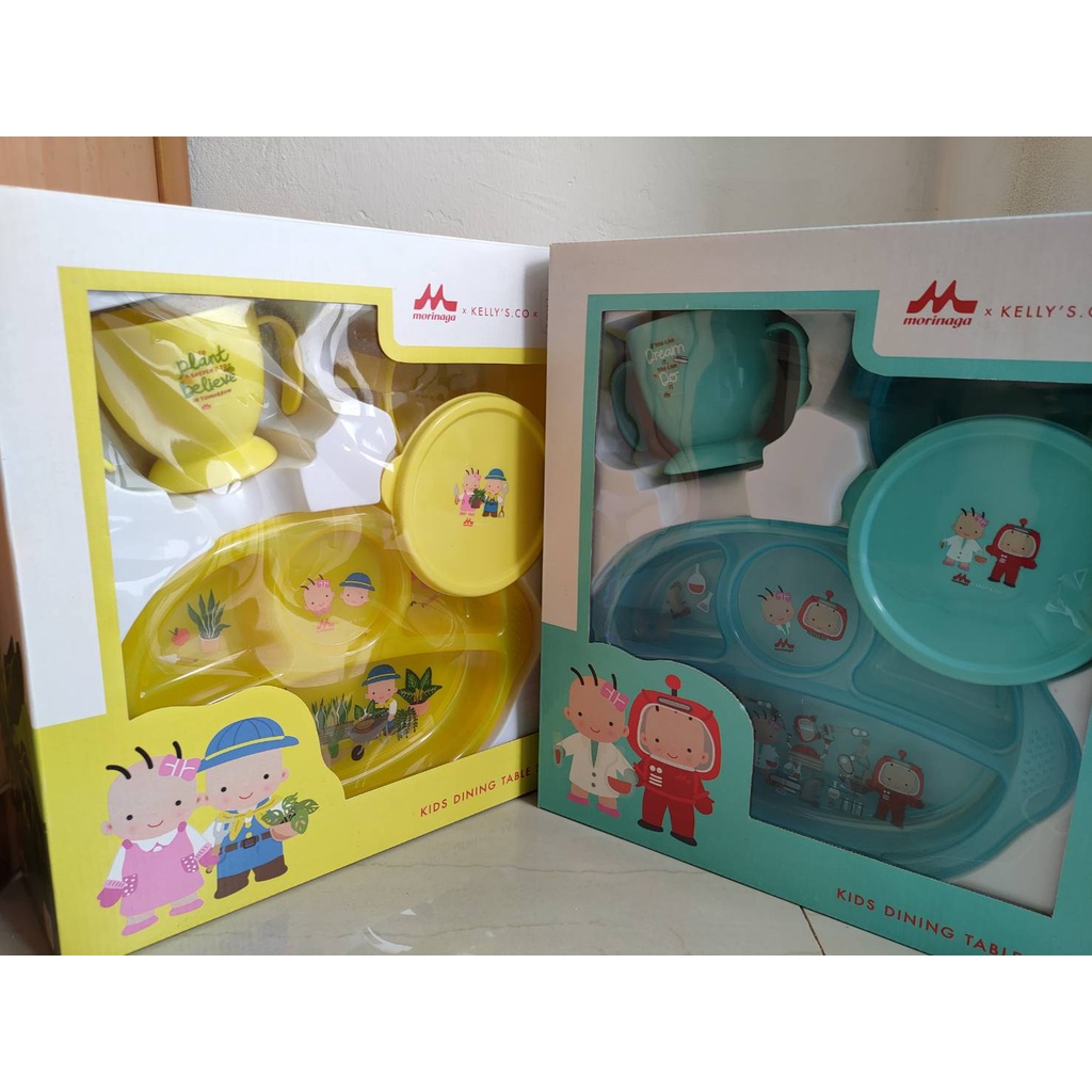 Morinaga X KELLY'S CO Kids Feeding Lunch Dining Table Set Tempat Makan Anak Gimmick Morinaga