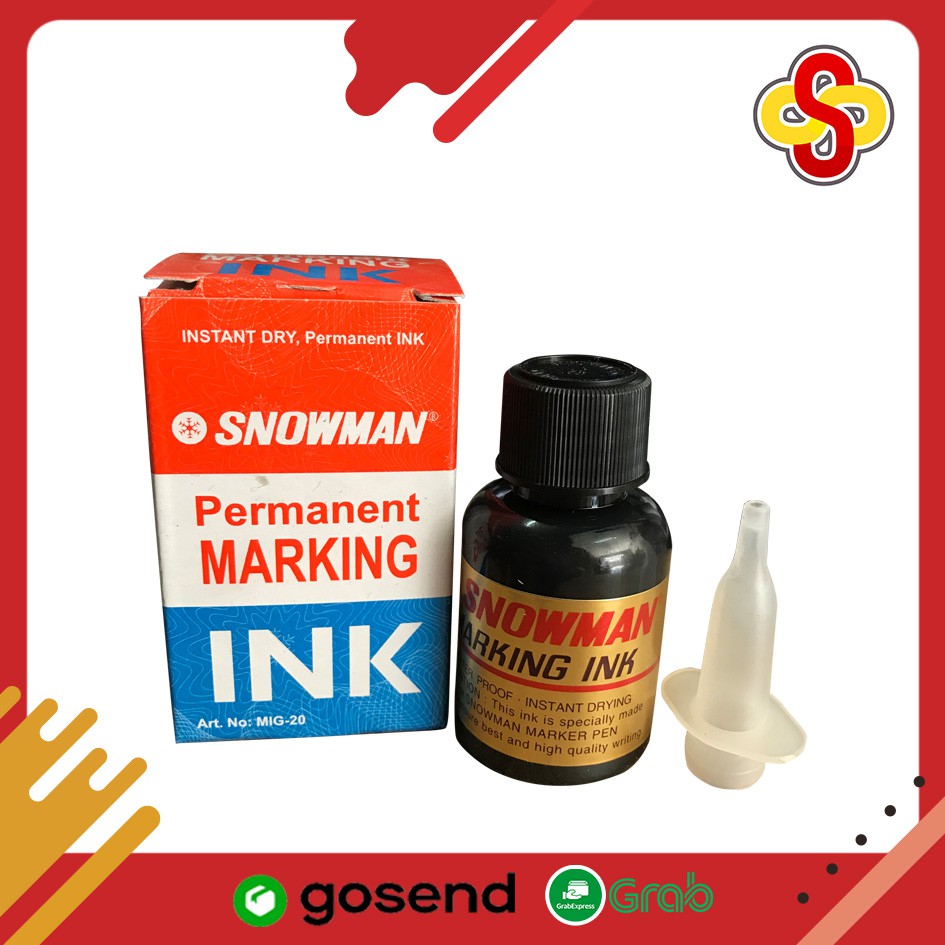 Refill Tinta Spidol Permanent Marker Snowman G-12