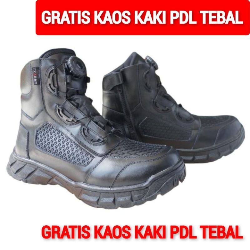 SEPATU PDL TALI PUTAR PENDEK POLANTAS BAHAN KULIT SAPI ASLI MERK TXARMY SEPATU PDL DINAS LAPANGAN TNI POLRI SECURITY SATPAM SEPATU BOOTS MOTOR PROIA DAN WANITA