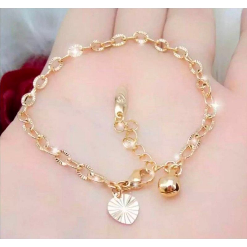 gelang tangan Nuri dilapisi kuning emas 24k fashion wanita titanium original anti luntur dan karat