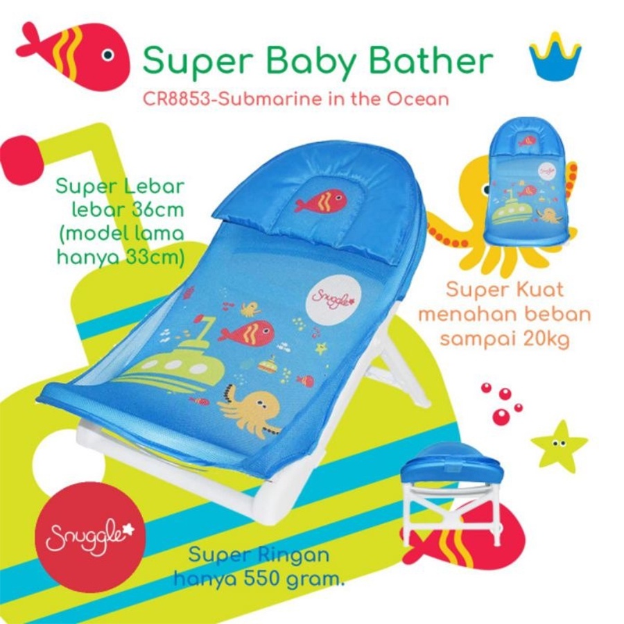 Crown Snuggle Baby Bather All New Motif Baru Dudukan Kursi Mandi Bayi Baru Lahir