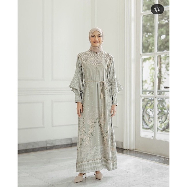 Gaudy Dress S dan XXL Sage by Geulis