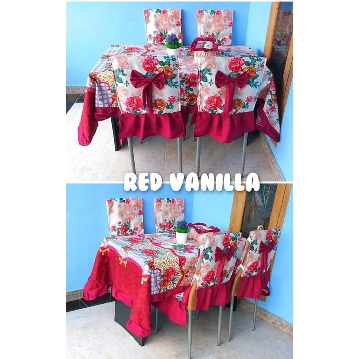 Taplak Meja Makan - Cover Kursi 4 Set // Cover Taplak Meja Makan Kotak