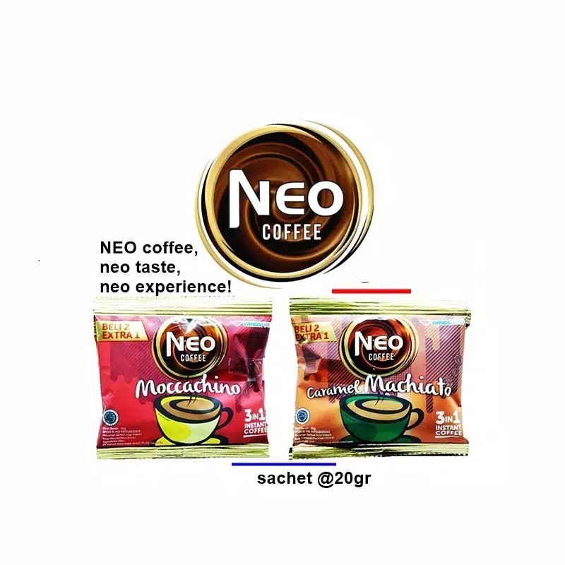 Neo Coffee Moccachino | Kopi Neo Moccachino 20gr 3 in 1 Instant Coffee