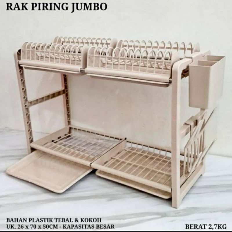RAK PIRING JUMBO STAINLESS 2 TINGKAT