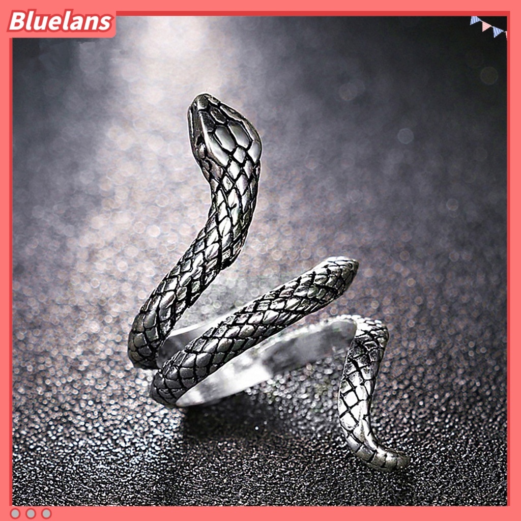 Bluelans Finger Ring Snake Shape Jewelry Gift Alloy Punk Cobra Snake Shape Ring