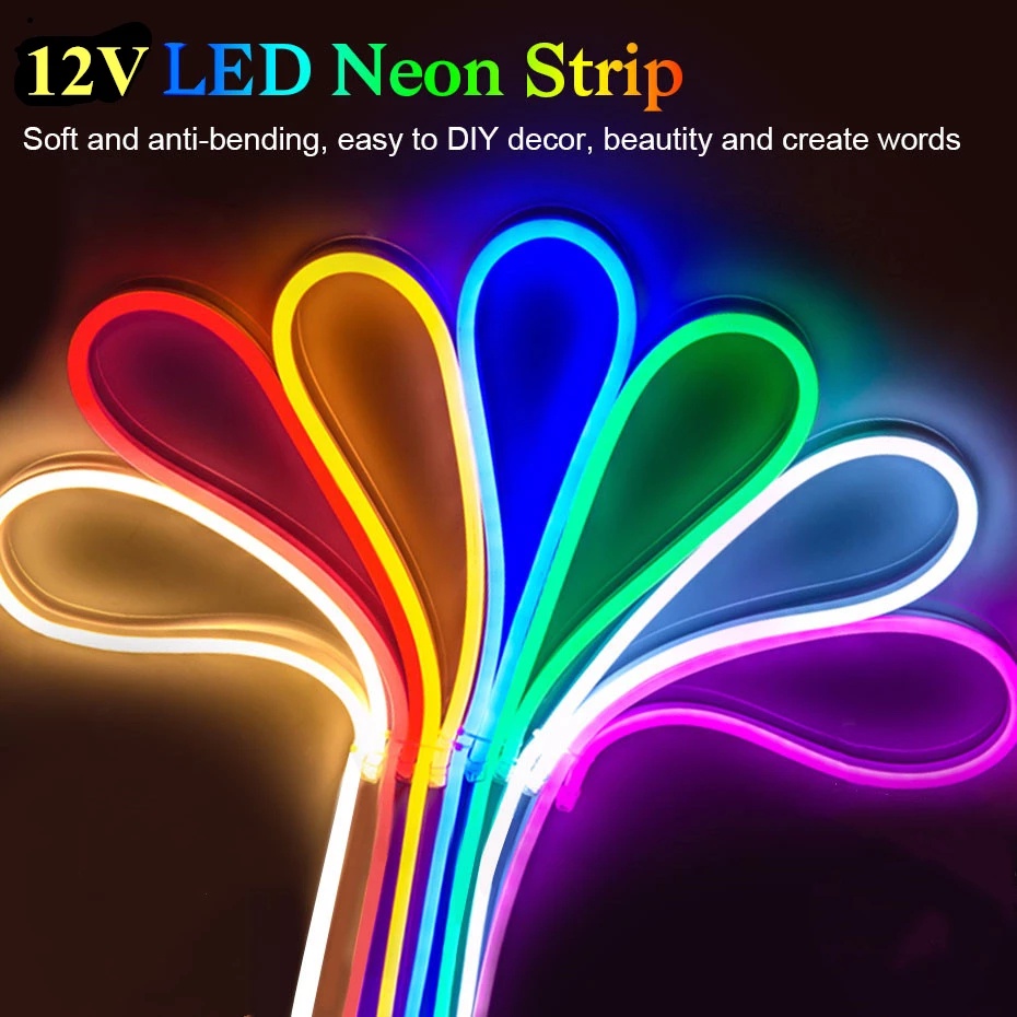 6mm Narrow Silicone Flexible Neon light 12V Waterproof 120Led/m LED Strip  /  IP67 Decorative Soft Light Strip LED Advertising Light Strip / Decorative Night Light DIY Christmas，New Year, Party, Wedding, Birthday,Holiday Decoration Light