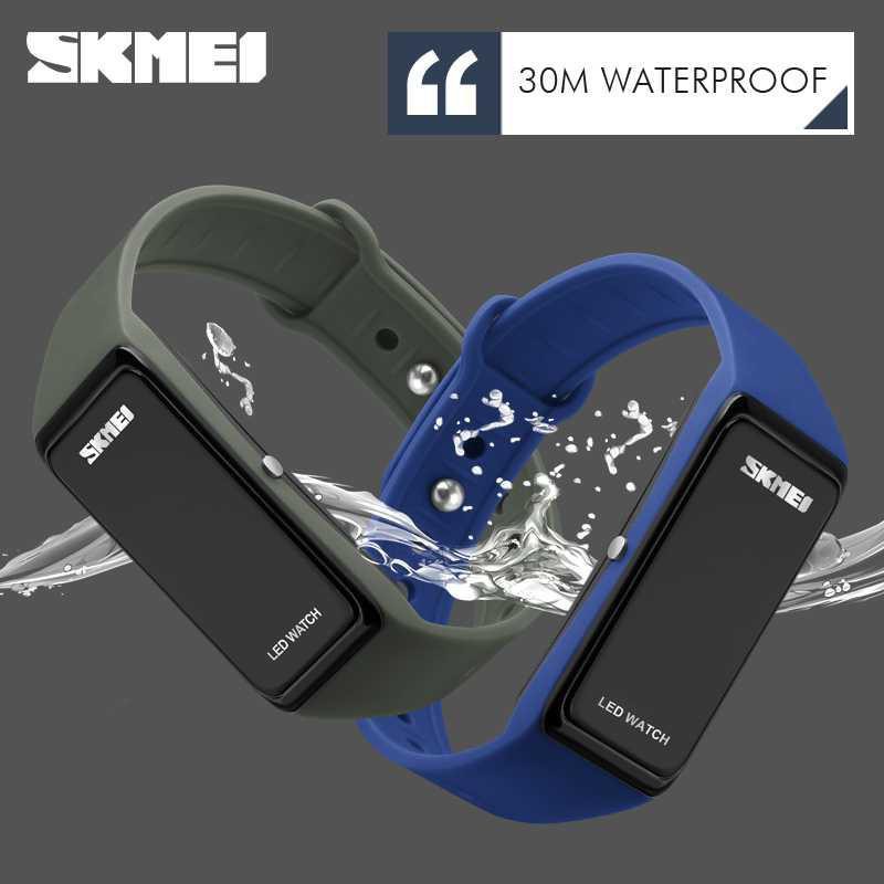 SKMEI Wristband Jam Gelang LED - 1265A [Biru Tua]