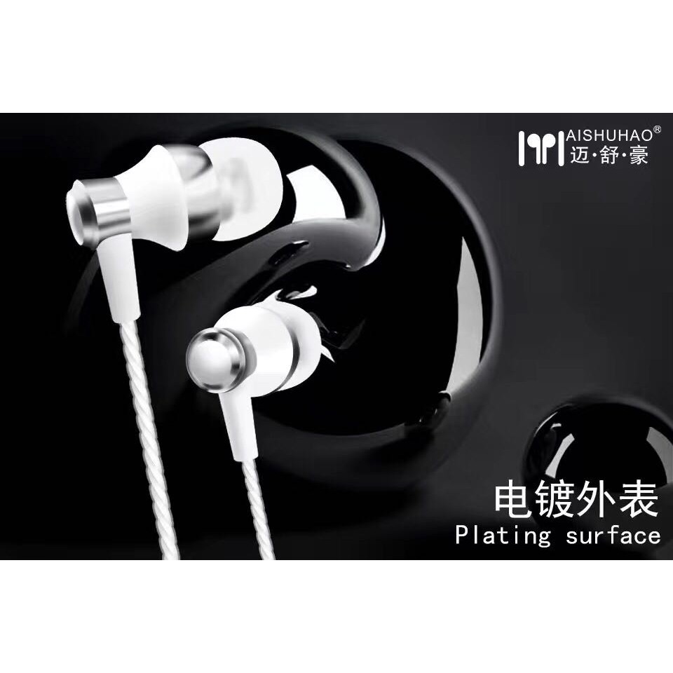 Earphones Dengan MIC dan Volume Handsfree Handfree Headset MSH X5 BASS KUAT for Iphone / Android