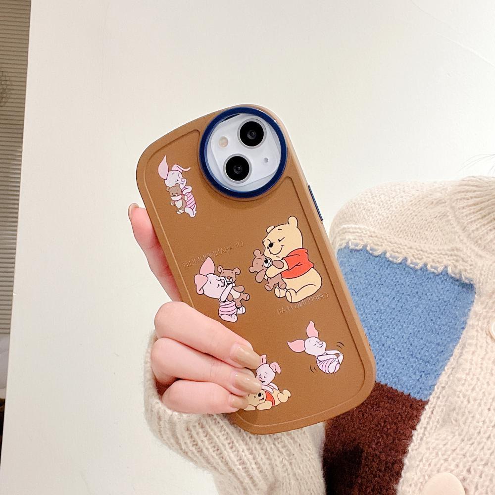 iPhone Case Skin Feel Silicone Soft Case Square Edge Round Circle Big Hole Camera Protection Shockproof Brown Cartoon Cute Style For iPhone 13 Pro Max iPhone 12 Pro Max iPhone 11 Pro Max iPhone 7 Plus iPhone XR XS MAX 13 Max X/XS 7 11 7/8/S Plus Pro 12