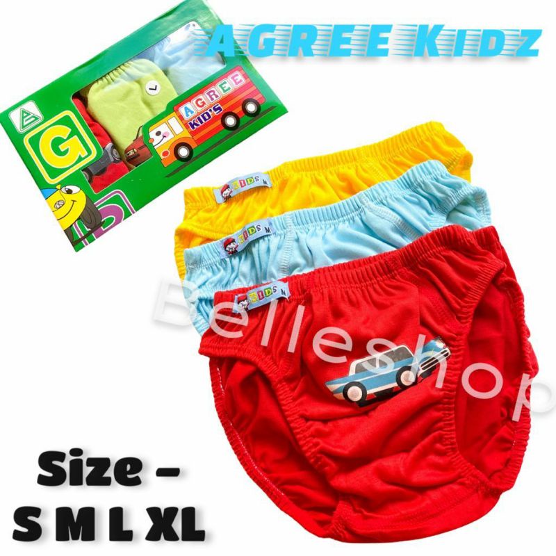 Celana Dalam Anak Laki - Laki ( 3 PCS ) Agree Kids BOX