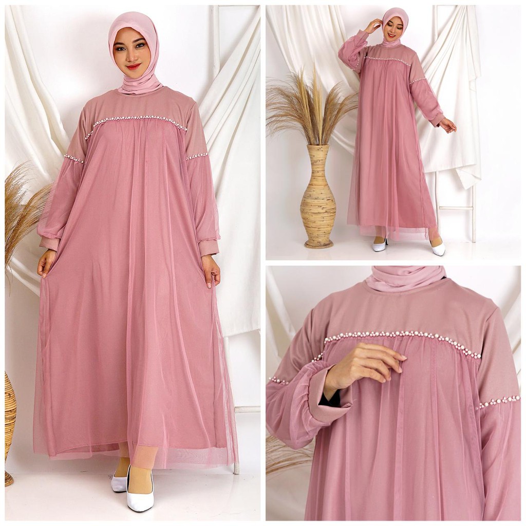 (REALPICT) ZOYA MAXY GAMIS TILE BISA JUMBO BIGSIZE MOSCREPE PAYET MUTIARA MEWAH MAXI DRESS MUSLIM