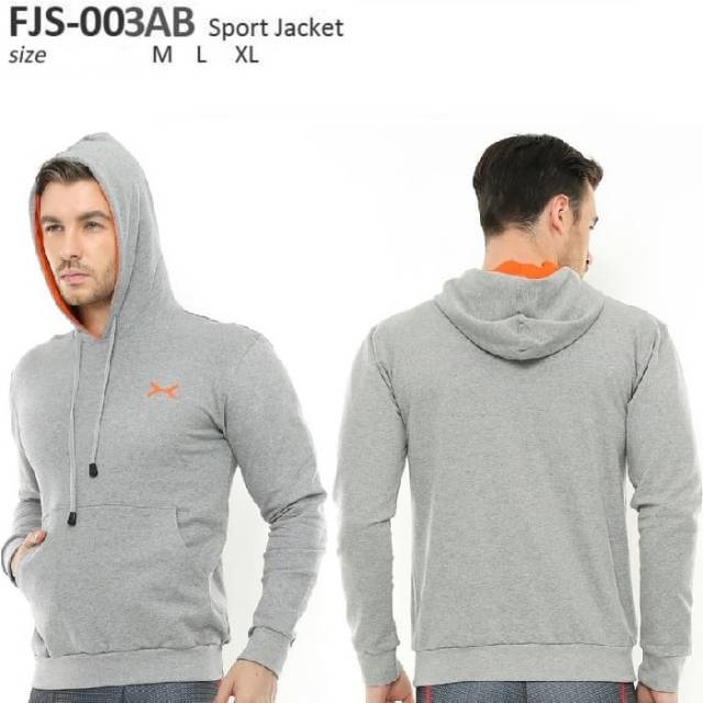 Jaket sport hoodie FLEX abu