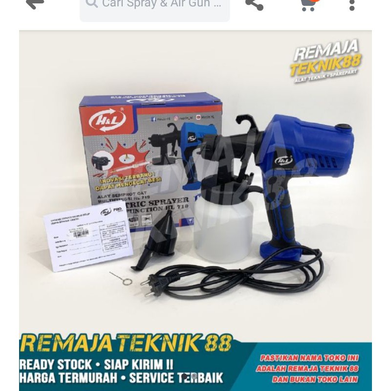 H&L 719 ALAT SEMPROT CAT LISTRIK /SPRAYGUN ELEKTRIK H&L 719
