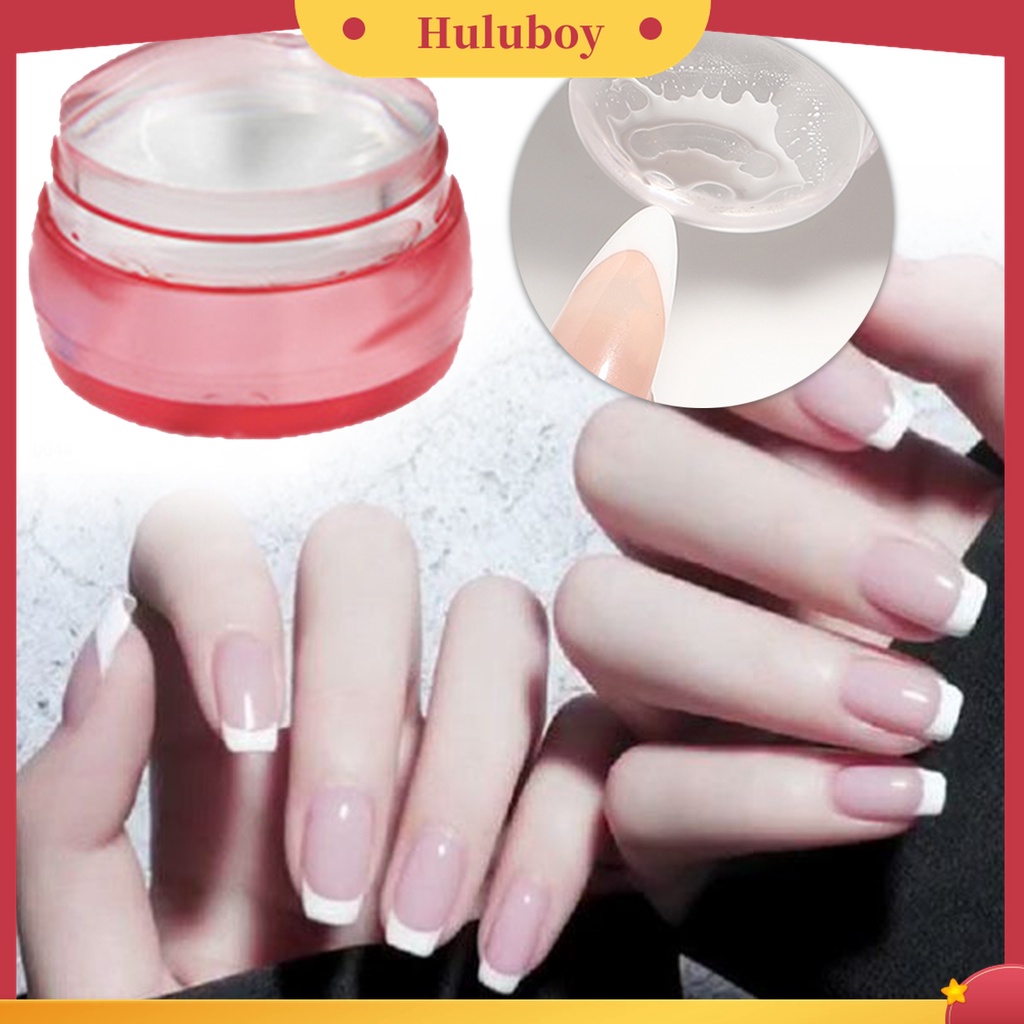 Huluboy Huluboy♡ Alat Stamper Kuku Kepala Bulat Bahan Silikon Transparan Untuk Manicure