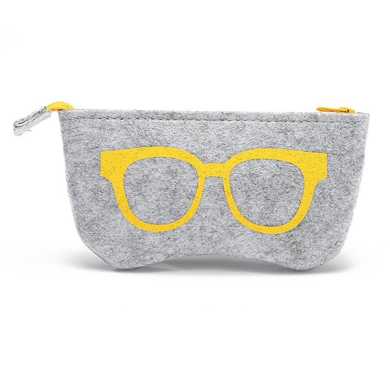 {LUCKID}Felt Glasses Case Bag Sunglasses Case Box Portable Soft Zipper Glasses Protector