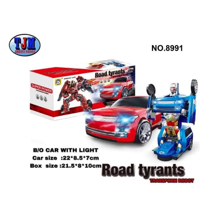 mwn.toys MOBIL ROBOT ROAD TYRANTS TRANSFORM LIGHT N MUSIC No.148