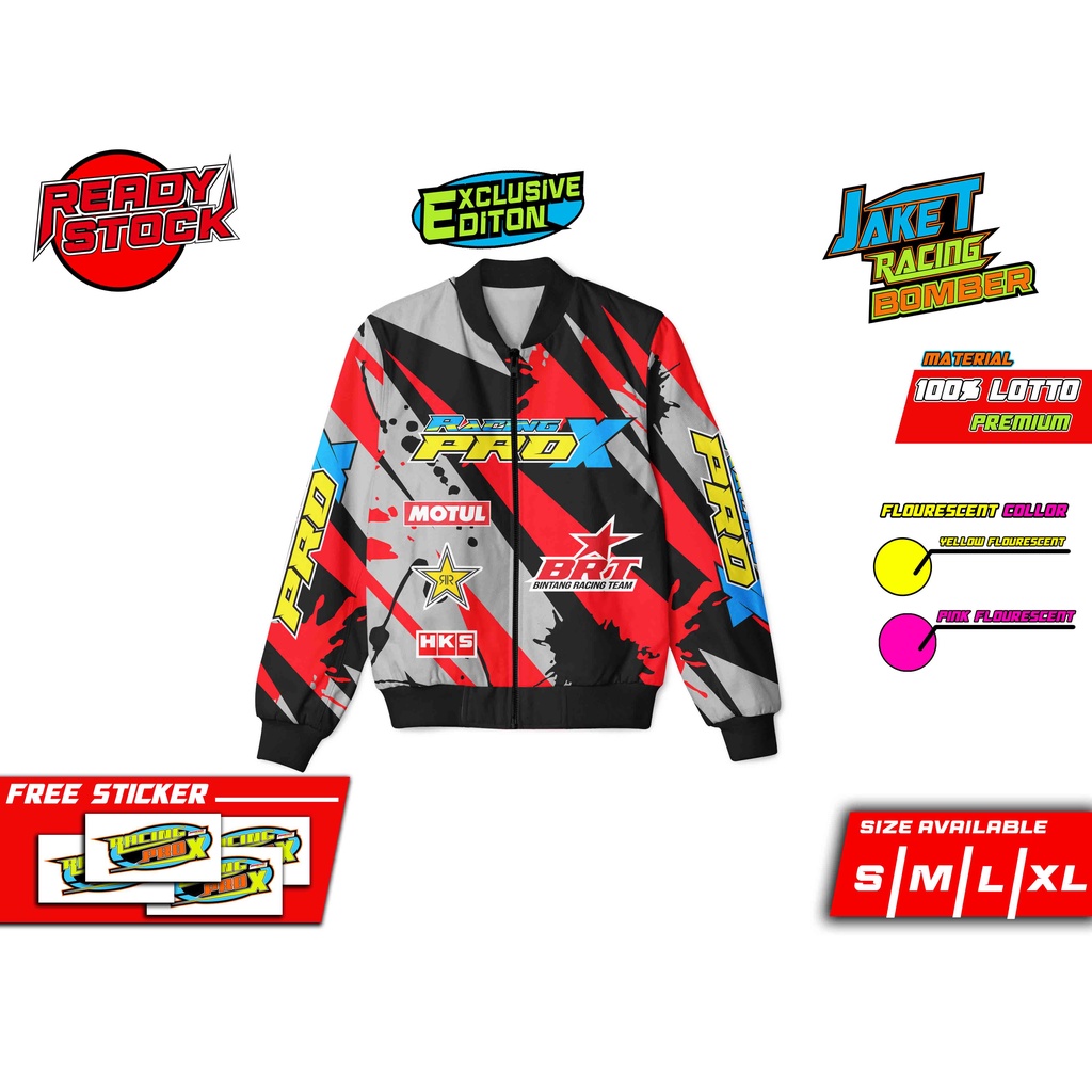 JAKET BOMBER RACING TERBARU PRO X LIMITED EDITION EXCLUSIVE RED GRAY SERIES