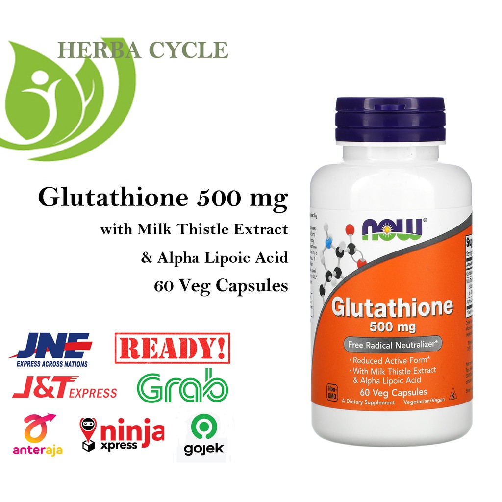 Now Food Glutathione 500mg 60 VegCap Menangkal Radikal Bebas ORI USA