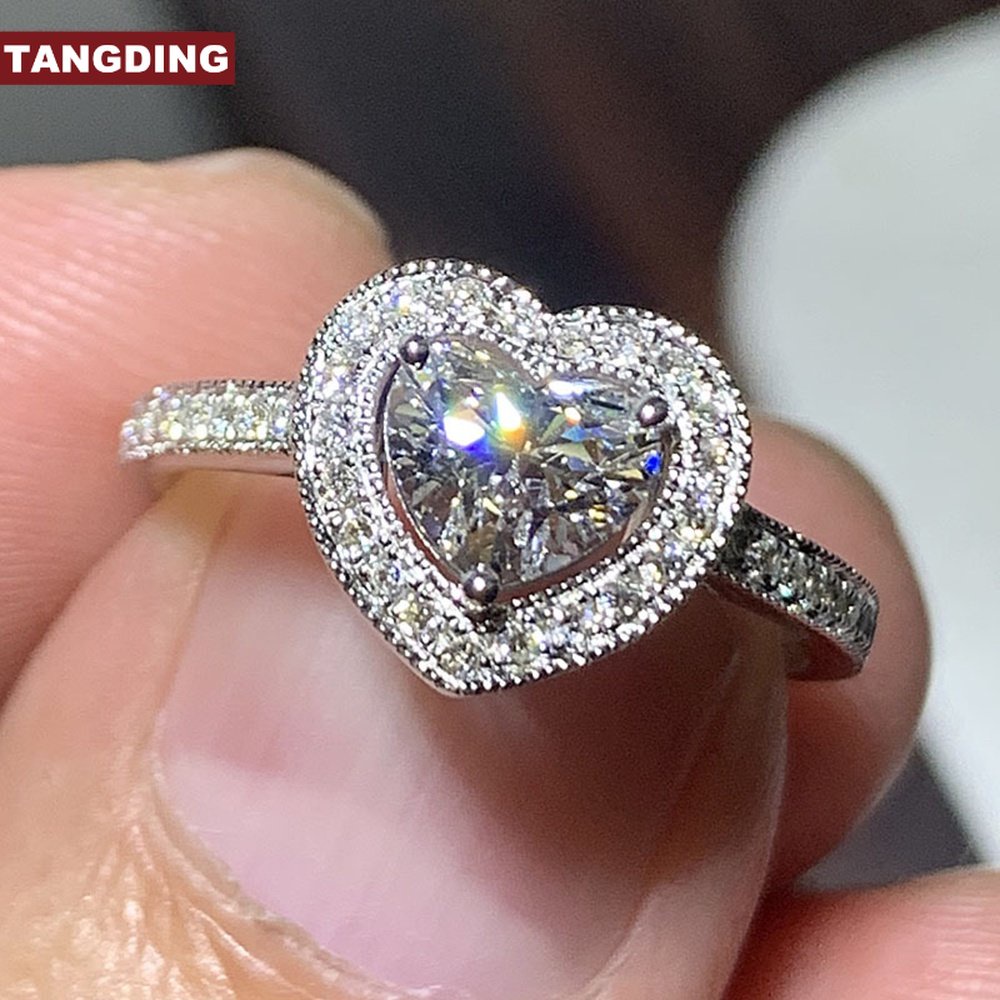 【COD Tangding】Cincin Zircon Bentuk Hati Untuk Wanita