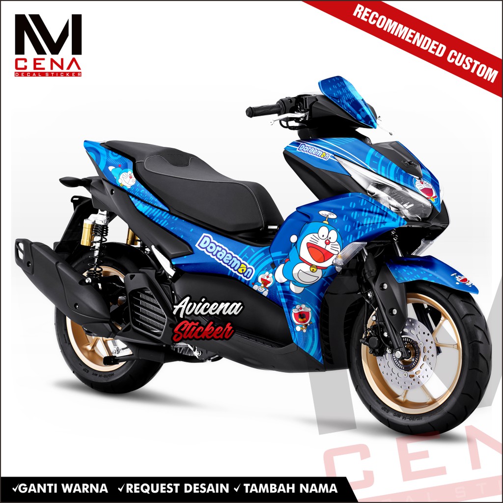 Sticker Decal Aerox Connected 2021 Decal Sticker Aerox 2021 Dekal Aerox doraemon