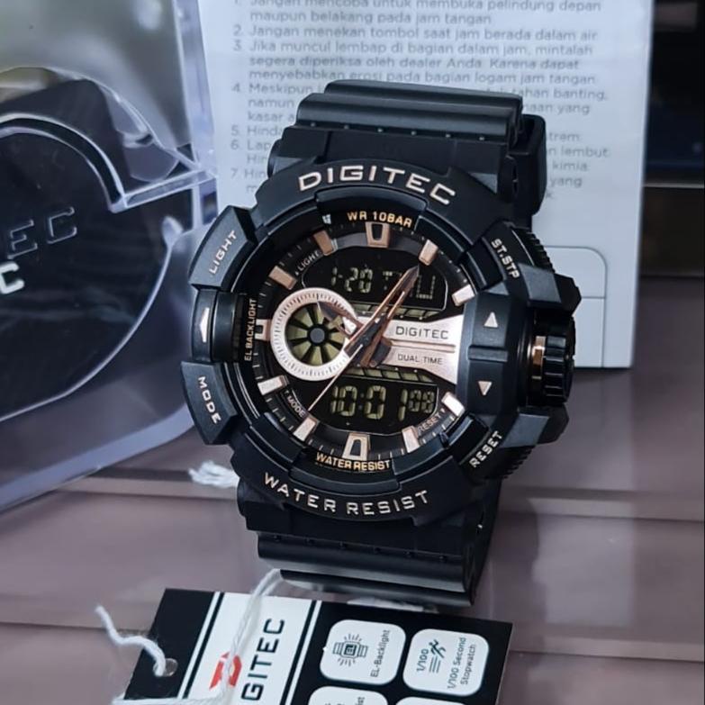 JAM TANGAN DIGITEC PRIA ORIGINAL DA 2080 WR 10 BAR/ JAM TANGAN SPORT PRIA DUALTIME DIGITEC DA 2080 ANTI AIR