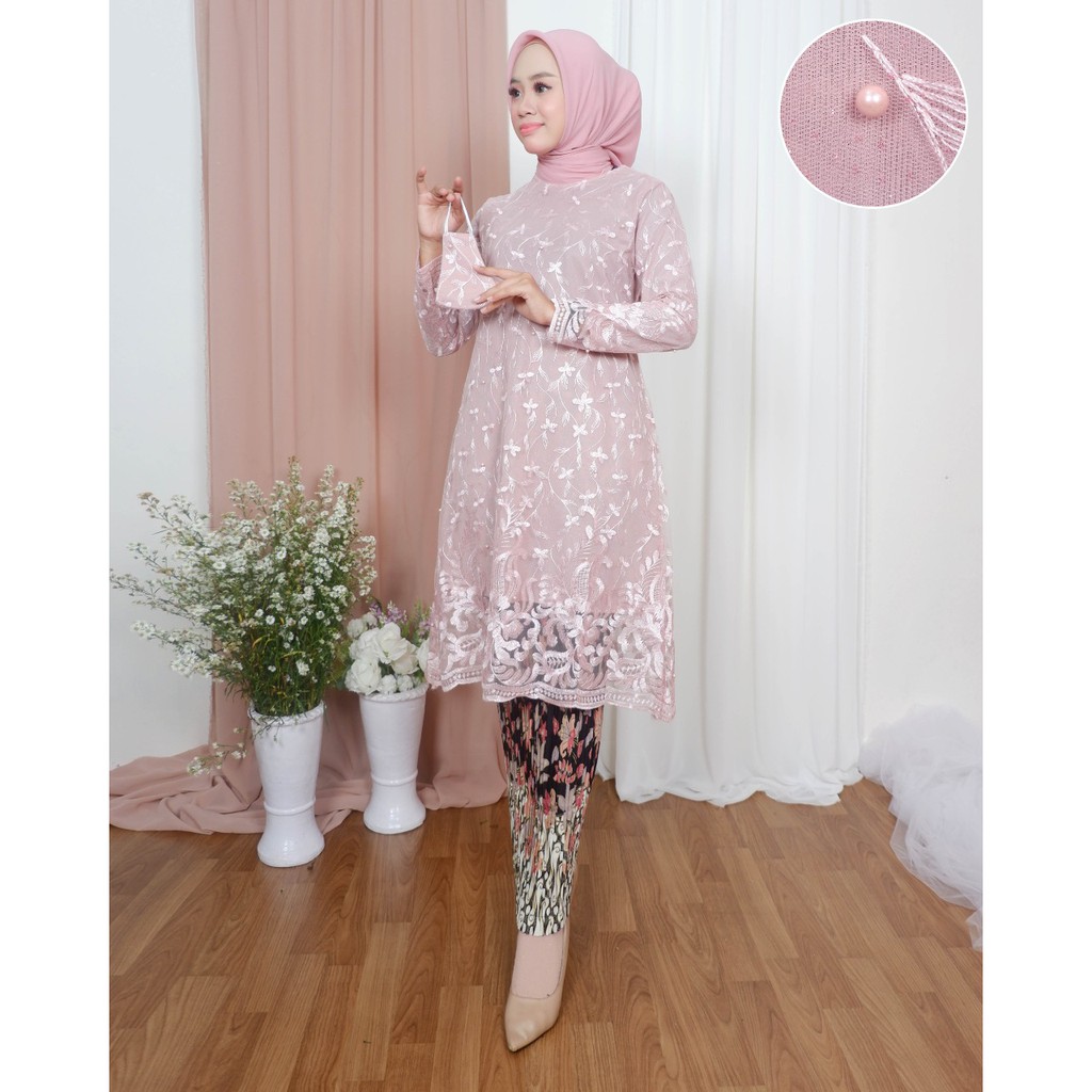 promo set tunik tulle aisyah / set tunik tulle pesta