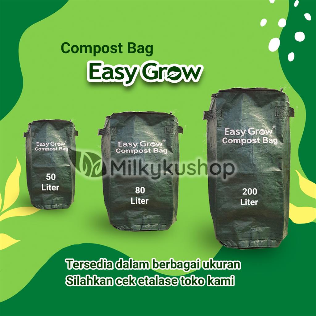 COMPOST BAG EASY GROW 80 LITER - HIJAU TAS KOMPOS