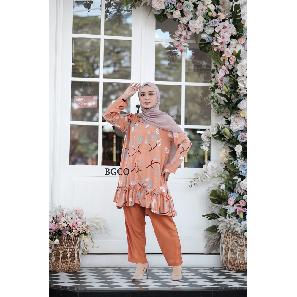 [COD] Leaf One Set by BGCO.ID || Setelan Rayon Premium Wanita Oversize Busui