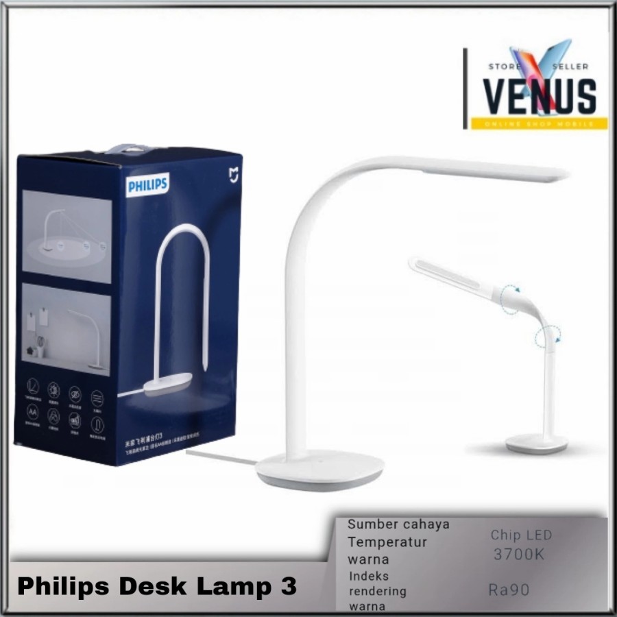 Lampu Philips Desk Lamp 3 Smart Touch - Table Lamps Foldable