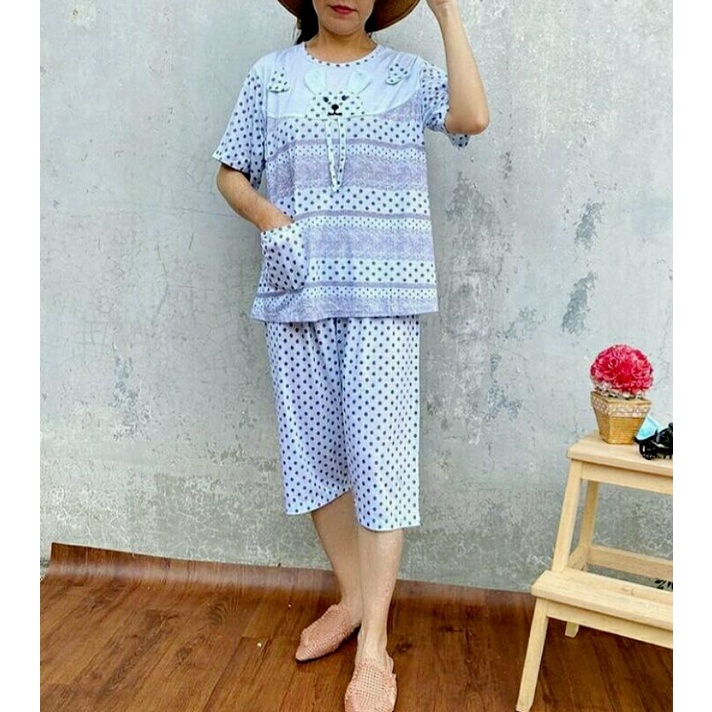 jenica-set baju tidur 3/4 import/piyama wanita