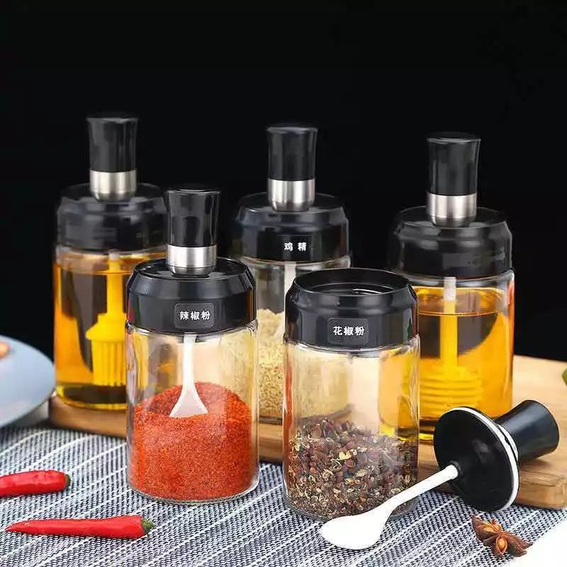 Jual Botol Bumbu Dapur / Tempat Minyak Garam Kaca / Toples Wadah Bumbu ...