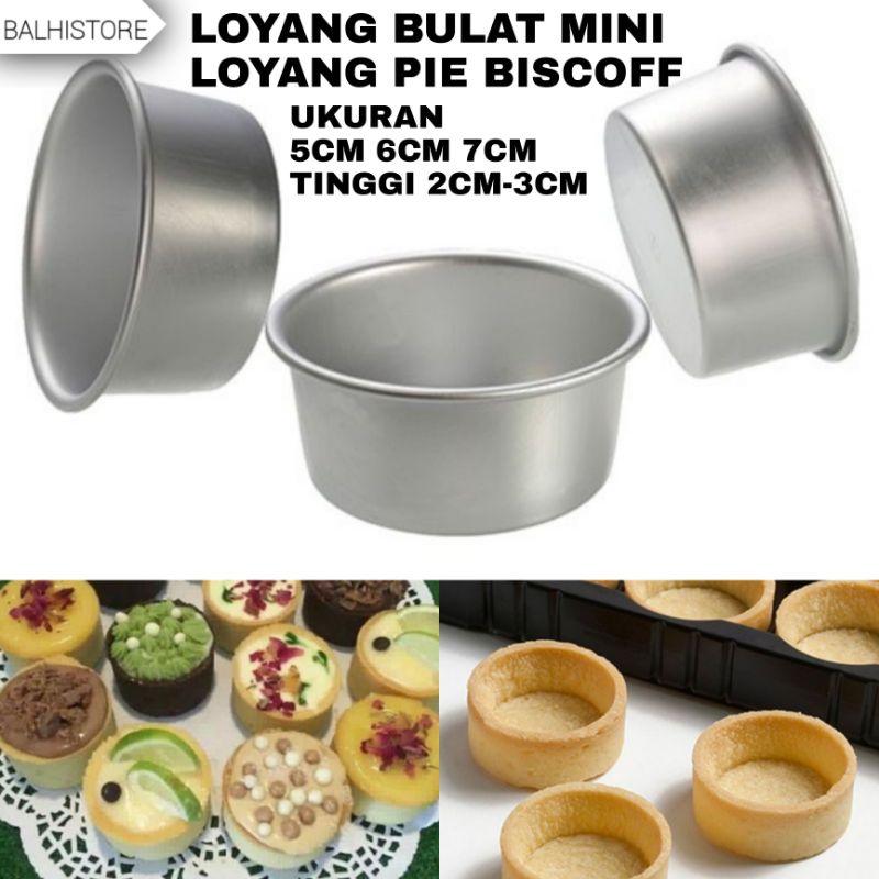 BLS03 12pcs Cetakan Kue Bulat Mini/ Cetakan Pai Biscoff Egg Tart / Loyang Kue Bulat Mini