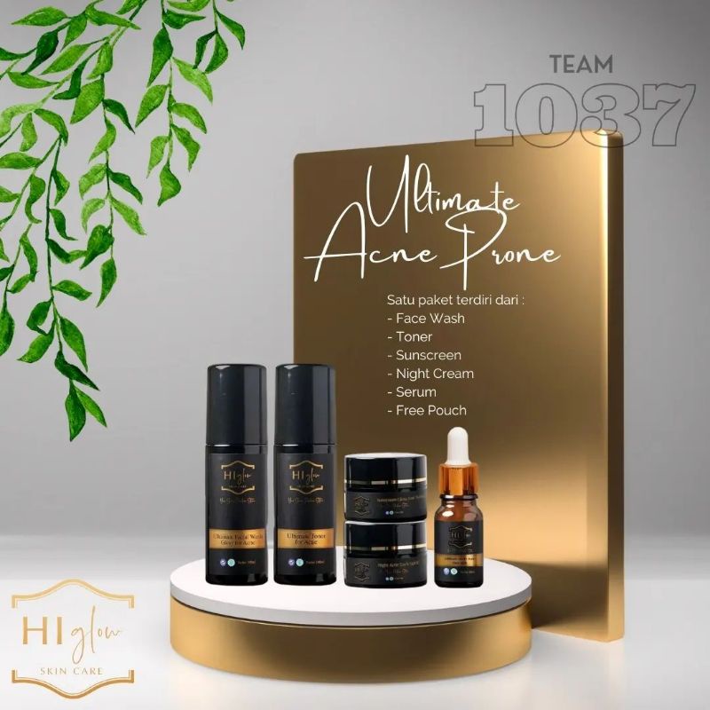 HI GLOW SKINCARE PAKET ULTIMATE ACNE PRONE, SKINCARE JERAWAT PARAH HI GLOW ACNE PRONE