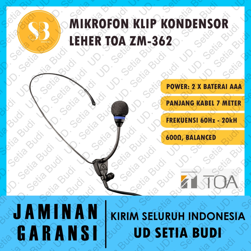 Mikrofon Klip Leher Toa ZM-362 Mic Clip Condenser Jepit ZM362